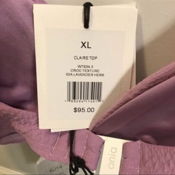 NWT Onia Clair Textured Lavender Bikini Top Size XL - Picture 3 of 6